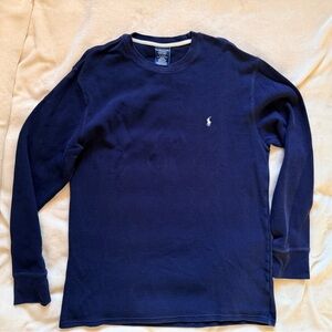 Polo Ralph Lauren Men’s XL Navy Blue Thermal Waffle Long Sleeve Top
